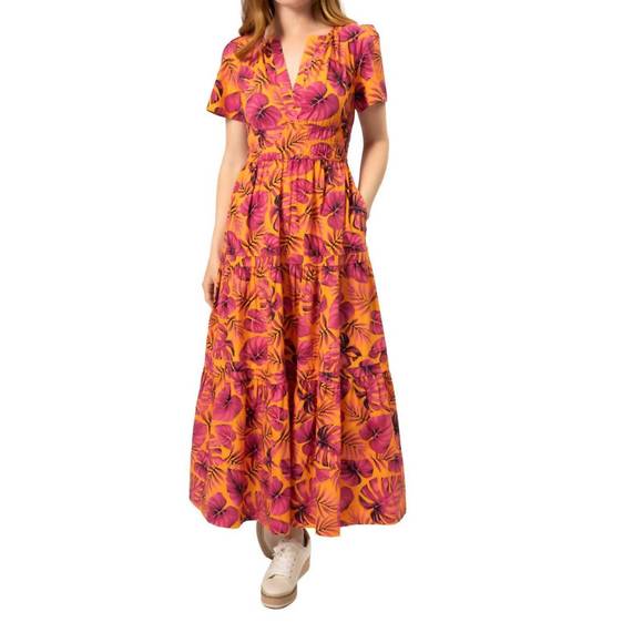 NEW AREA STARS org floral maxi dress in orange - Picture 1 of 4